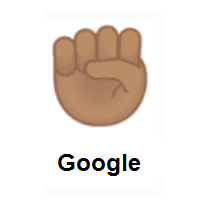 Raised Fist: Medium Skin Tone on Google Android