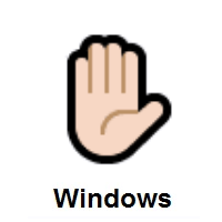 Raised Hand: Light Skin Tone on Microsoft Windows