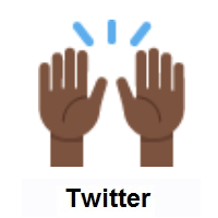 Raising Hands: Dark Skin Tone on Twitter Twemoji