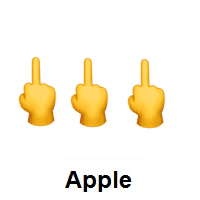 Three Times Middle Finger on Apple iOS