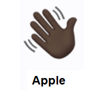 Waving Hand: Dark Skin Tone on Apple iOS