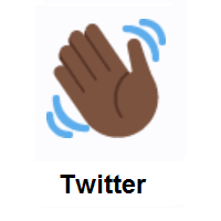 Waving Hand: Dark Skin Tone on Twitter Twemoji