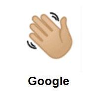 Waving Hand: Medium-Light Skin Tone on Google Android