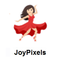 Woman Dancing: Light Skin Tone on JoyPixels