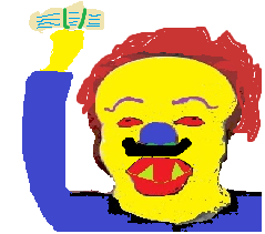 Horror Clown with fake banknotes