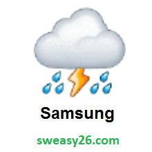 Cloud With Lightning And Rain on Samsung One UI 1.0