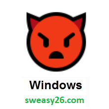 Angry Face With Horns on Microsoft Windows 10 Anniversary Update