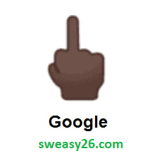 Middle Finger: Dark Skin Tone on Google Android 8.0