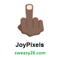 Middle Finger: Dark Skin Tone on JoyPixels 2.1