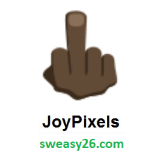 Middle Finger: Dark Skin Tone on JoyPixels 3.0