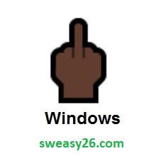 Middle Finger: Dark Skin Tone on Microsoft Windows 10 Anniversary Update
