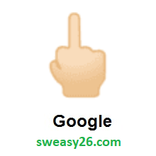 Middle Finger: Light Skin Tone on Google Android 8.0