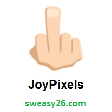 Middle Finger: Light Skin Tone on JoyPixels 3.0