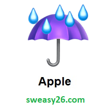Umbrella With Rain Drops on Apple iOS 10.2
