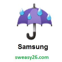 Umbrella With Rain Drops on Samsung One UI 1.0