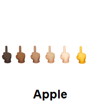 Six Versions of Middle Finger on Apple iOS
