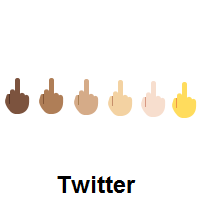 Six Versions of Middle Finger on Twitter Twemoji