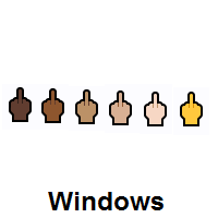 Six Versions of Middle Finger on Microsoft Windows