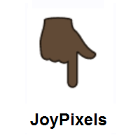 Backhand Index Pointing Down: Dark Skin Tone on JoyPixels