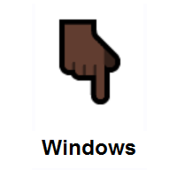 Backhand Index Pointing Down: Dark Skin Tone on Microsoft Windows