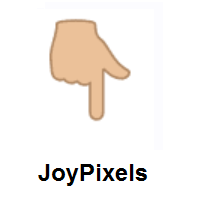 Backhand Index Pointing Down: Medium-Light Skin Tone on JoyPixels