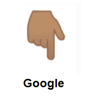 Backhand Index Pointing Down: Medium Skin Tone on Google Android