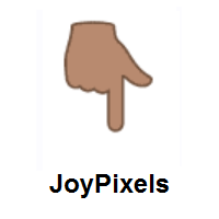 Backhand Index Pointing Down: Medium Skin Tone on JoyPixels