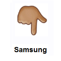 Backhand Index Pointing Down: Medium Skin Tone on Samsung