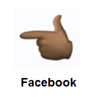 Backhand Index Pointing Left: Dark Skin Tone on Facebook