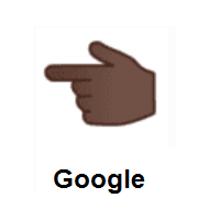 Backhand Index Pointing Left: Dark Skin Tone on Google Android