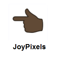 Backhand Index Pointing Left: Dark Skin Tone on JoyPixels