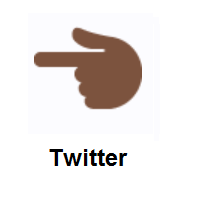 Backhand Index Pointing Left: Dark Skin Tone on Twitter Twemoji
