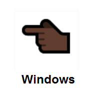 Backhand Index Pointing Left: Dark Skin Tone on Microsoft Windows