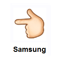 Backhand Index Pointing Left: Light Skin Tone on Samsung