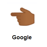 Backhand Index Pointing Left: Medium-Dark Skin Tone on Google Android