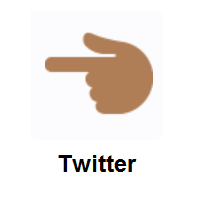 Backhand Index Pointing Left: Medium-Dark Skin Tone on Twitter Twemoji