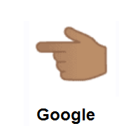 Backhand Index Pointing Left: Medium Skin Tone on Google Android