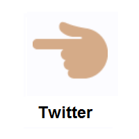 Backhand Index Pointing Left: Medium Skin Tone on Twitter Twemoji