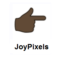 Backhand Index Pointing Right: Dark Skin Tone on JoyPixels