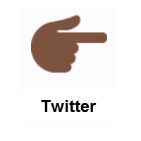 Backhand Index Pointing Right: Dark Skin Tone on Twitter Twemoji