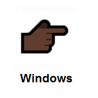Backhand Index Pointing Right: Dark Skin Tone on Microsoft Windows
