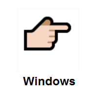 Backhand Index Pointing Right: Light Skin Tone on Microsoft Windows