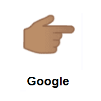 Backhand Index Pointing Right: Medium Skin Tone on Google Android