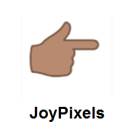 Backhand Index Pointing Right: Medium Skin Tone on JoyPixels