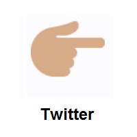 Backhand Index Pointing Right: Medium Skin Tone on Twitter Twemoji