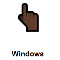 Backhand Index Pointing Up: Dark Skin Tone on Microsoft Windows