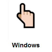 Backhand Index Pointing Up: Light Skin Tone on Microsoft Windows