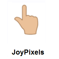 Backhand Index Pointing Up: Medium-Light Skin Tone on JoyPixels