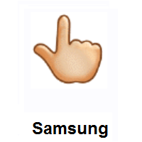 Backhand Index Pointing Up: Medium-Light Skin Tone on Samsung