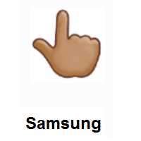 Backhand Index Pointing Up: Medium Skin Tone on Samsung